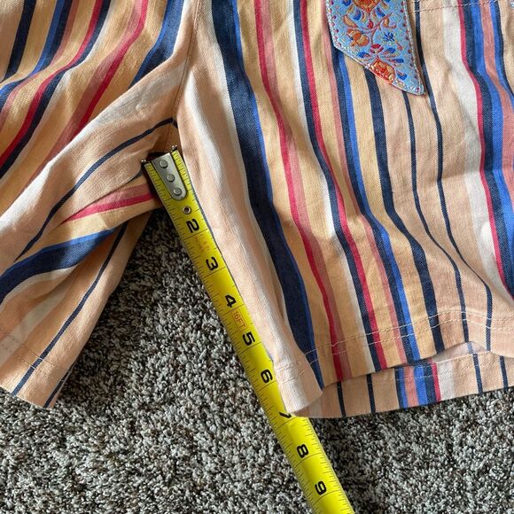 NWT Soft Surroundings summer breeze linen orange stripe long short size XL (18) - Picture 6 of 10